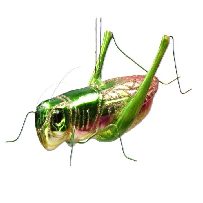 Gisela Graham Grasshopper Glass Decoration-2